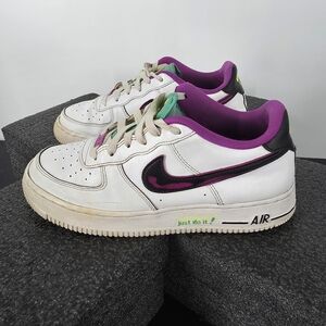 Nike Air Force 1 Low LV8 GS White Pink Teal DX3933-100 Size 7Y 8.5W Sneakers